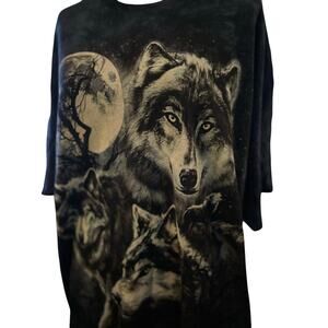 The Mountain Vintage Style Tie Dye Tami Alba Wolf Moon Graphic Tee, Size 2XL